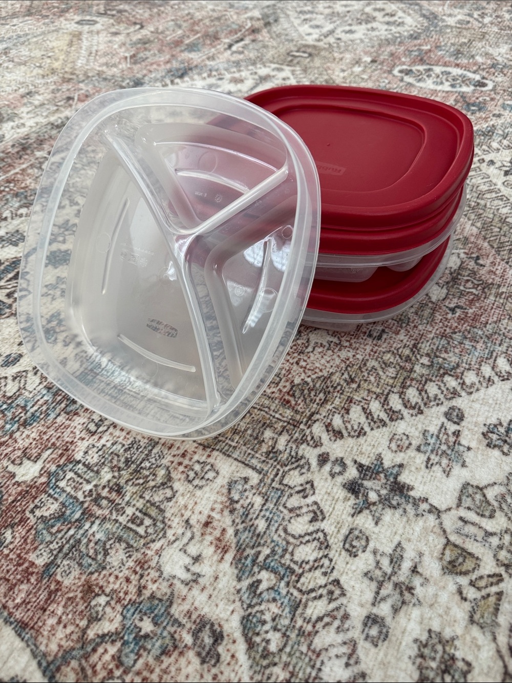Rubbermaid Set of 3 Divided Lunch Containers